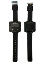 Ett svart klockarmband