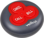 Svart serviceknapp med tre röda knappar