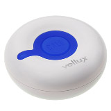 Vit serviceknapp med en blå knapp